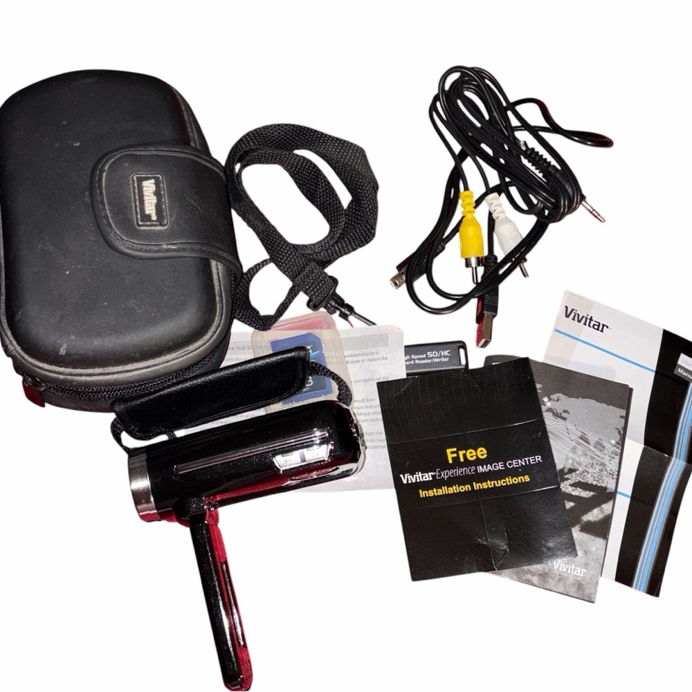 Working Vintage Vivitar DVR 508 W/ Accessories, SB Card, Case & Paperwork